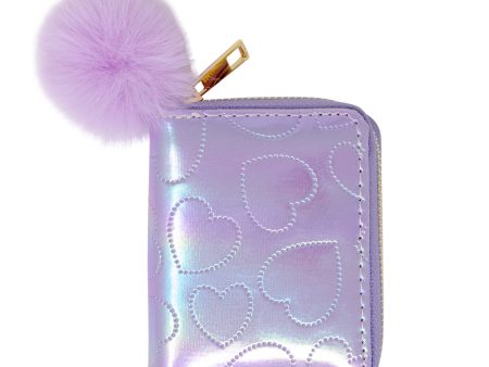 Shiny Dotted Heart Wallet - Purple Online Hot Sale