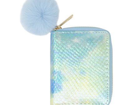 Shiny Tie Dye Mermaid Scale Wallet - Blue For Sale