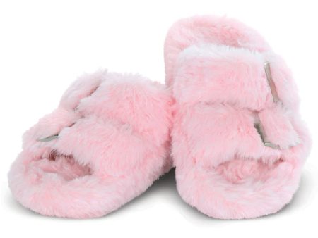 Pink Buckle Slippers Fashion