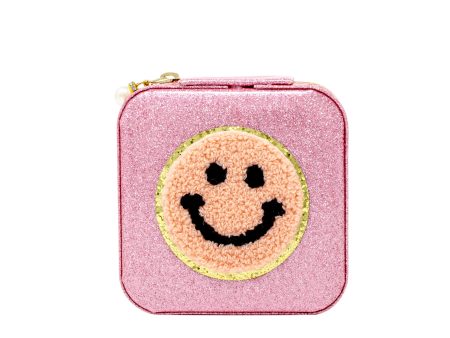 Pink Happy Face Sparkle Jewelry Box Cheap